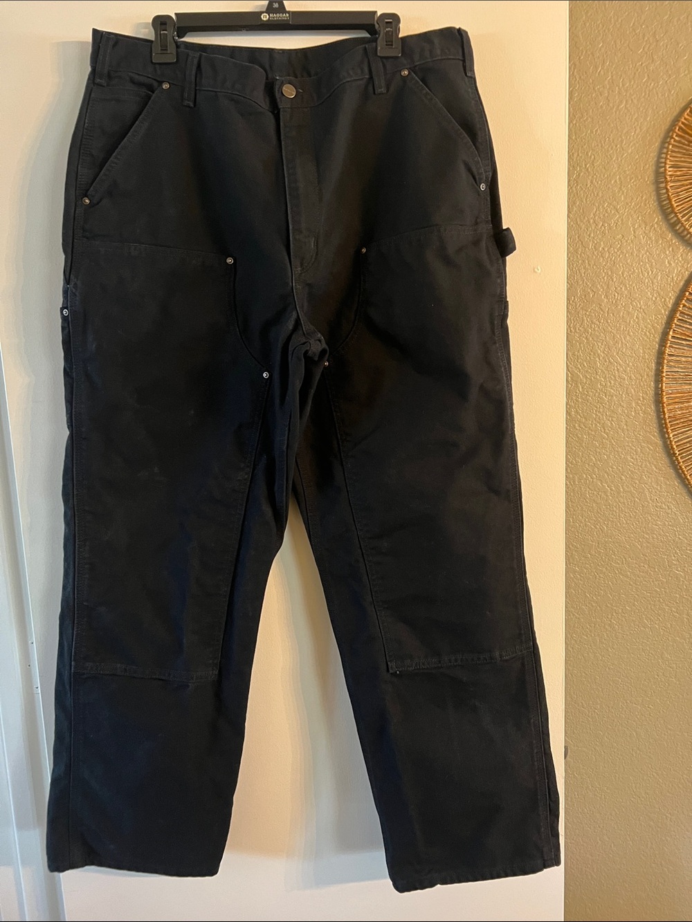 Men's carhartt Black duck Jean 38x32 tag size